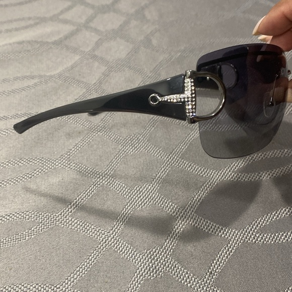 NWOT designer Gucci black and crystal sunglasses with silver accents - Picture 3 of 8